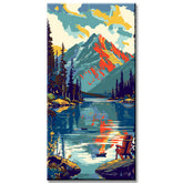 Painting by Numbers Panoramic Mountain Lake Evening Atmosphere